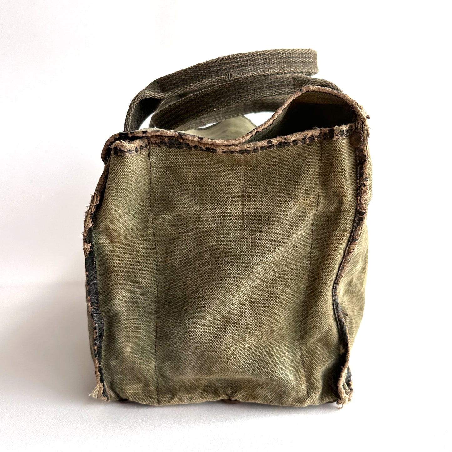 Vintage Military Olive Drab Canvas/Leather Supply Bag
