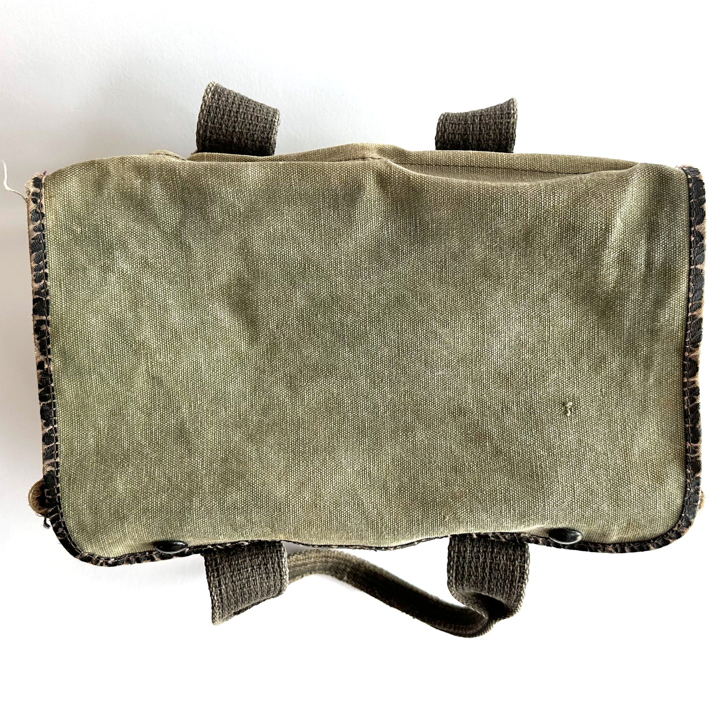 Vintage Military Olive Drab Canvas/Leather Supply Bag