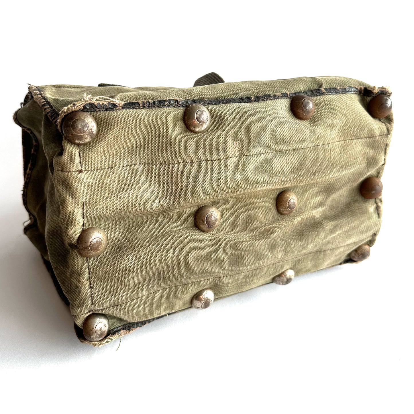 Vintage Military Olive Drab Canvas/Leather Supply Bag