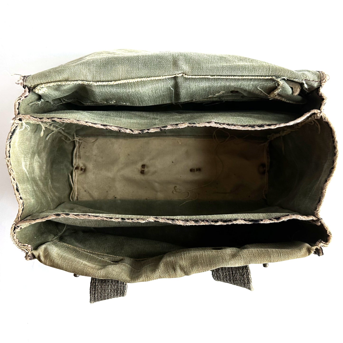 Vintage Military Olive Drab Canvas/Leather Supply Bag