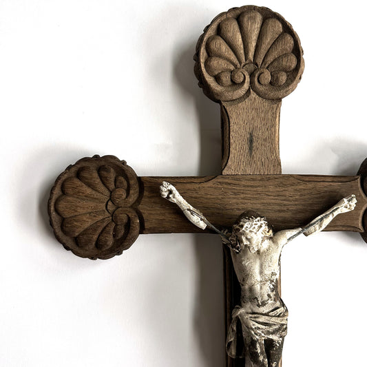 Antique Early 1900’s European Wooden Wall Crucifix