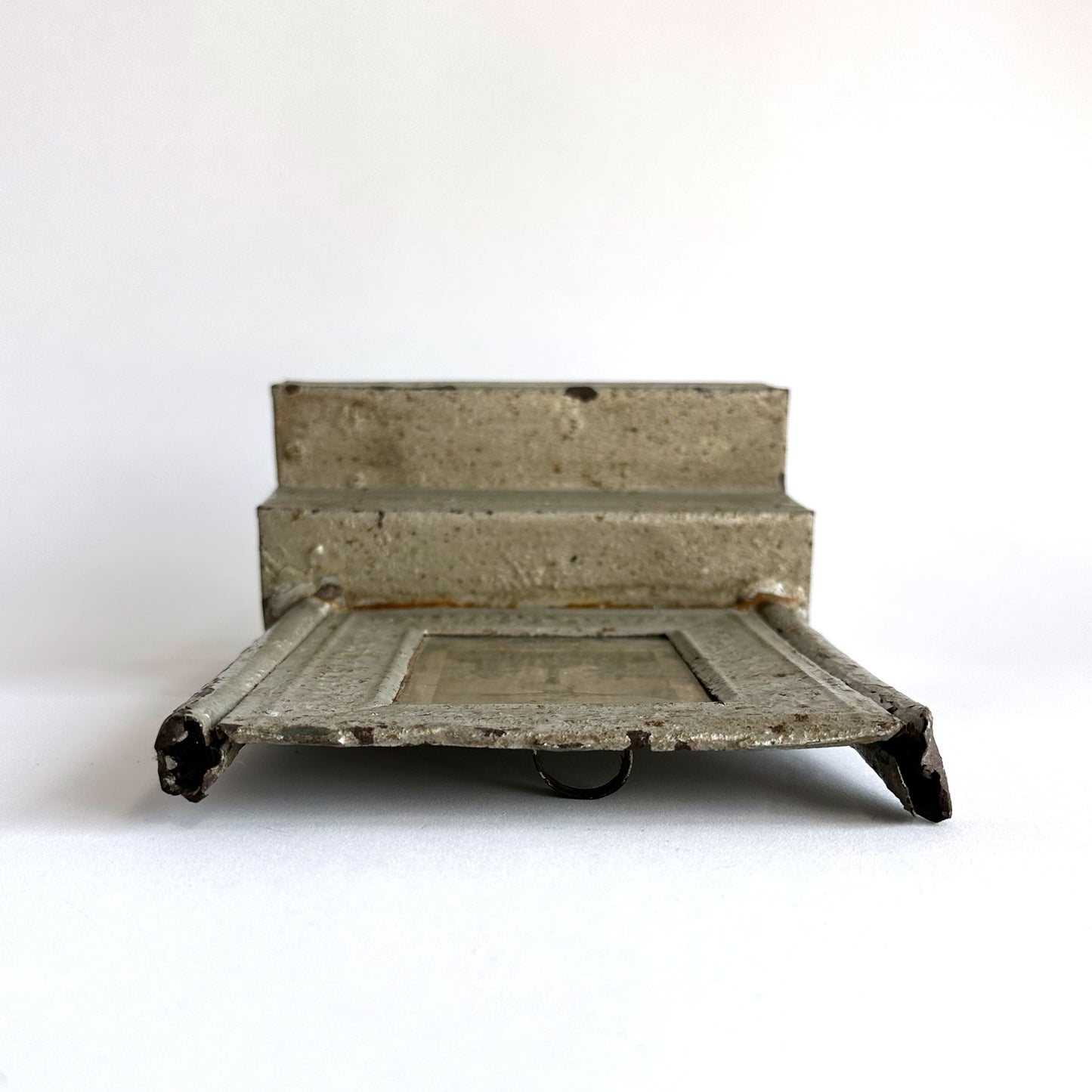 1800's Mexican Tin Picture Frame with Devotional Print