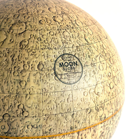 1960's Cram's 10.5" Moon Globe with Original Stand