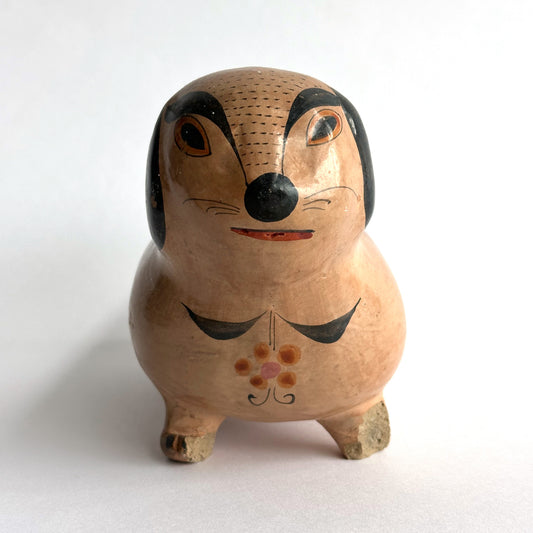 Antique Mexican Tonala Burnished Ceramic Dog