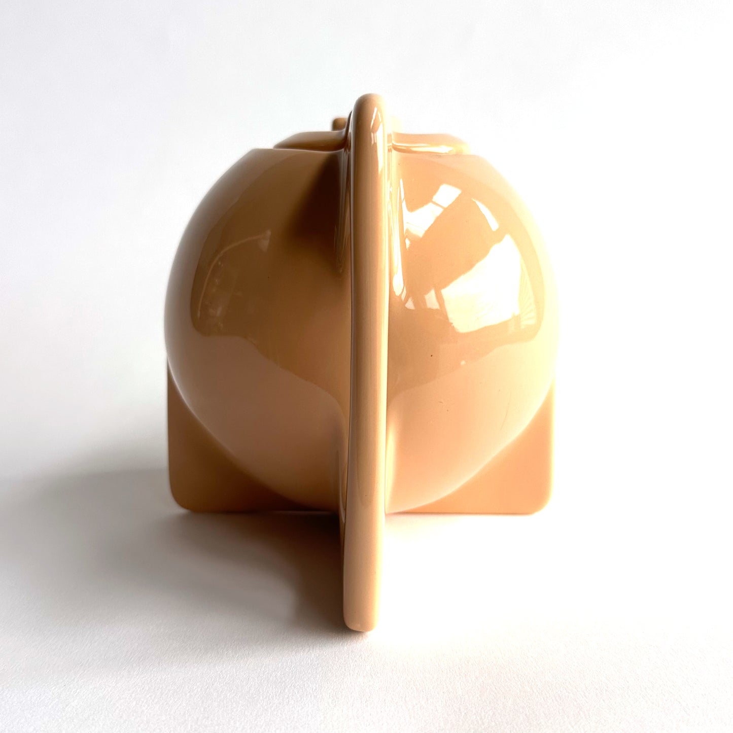80's Sculptural Modernist Teapot in Nude Glaze