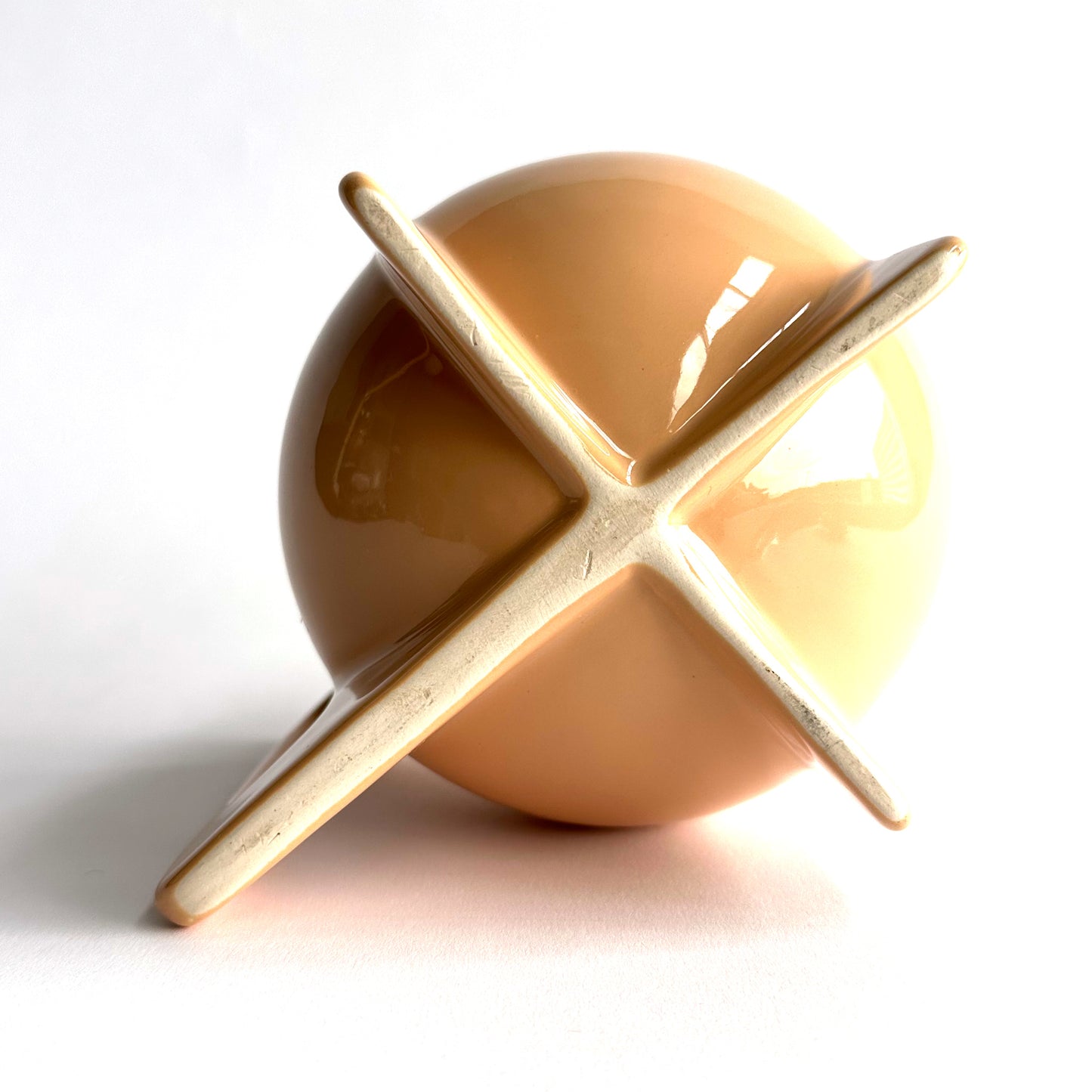 80's Sculptural Modernist Teapot in Nude Glaze