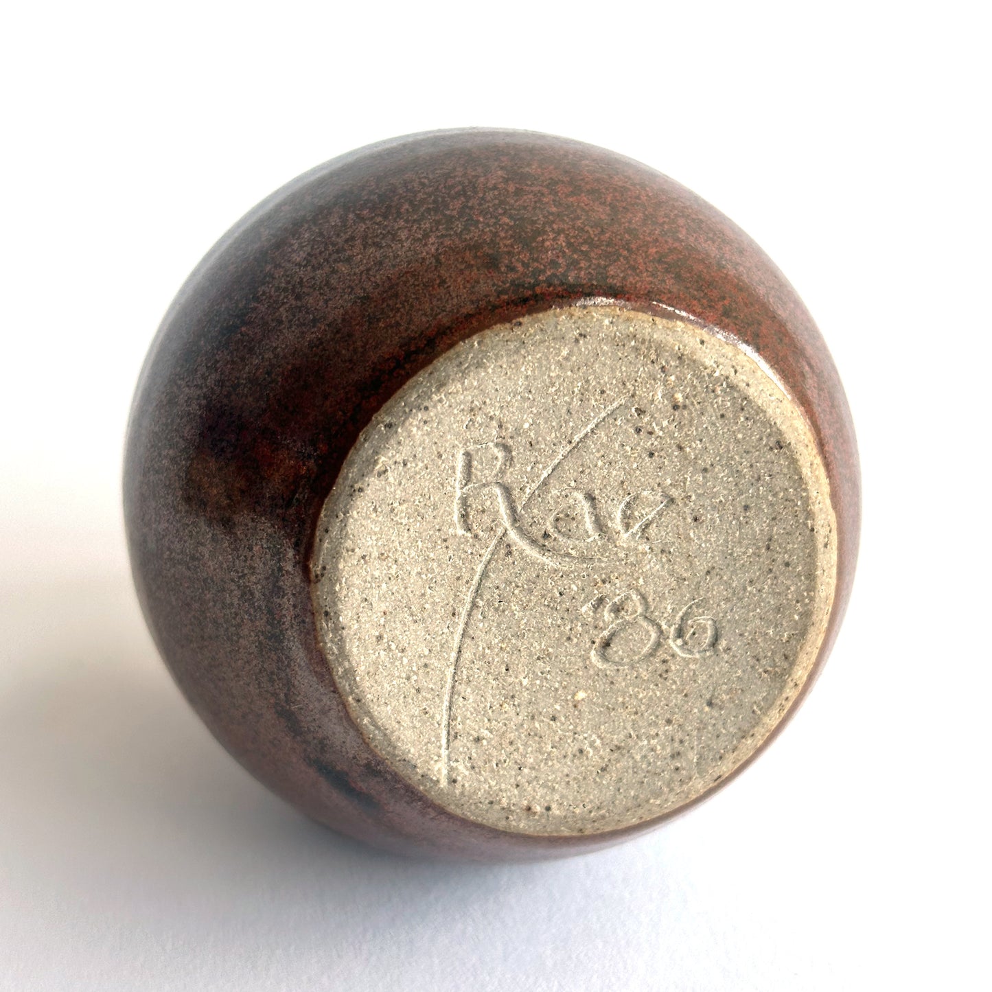Pair of 1970's Speckled Lava Glaze Miniature Vases
