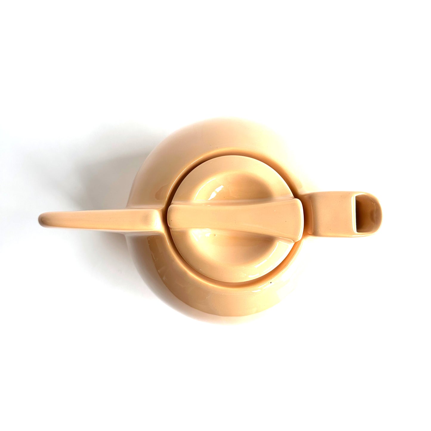 80's Sculptural Modernist Teapot in Nude Glaze